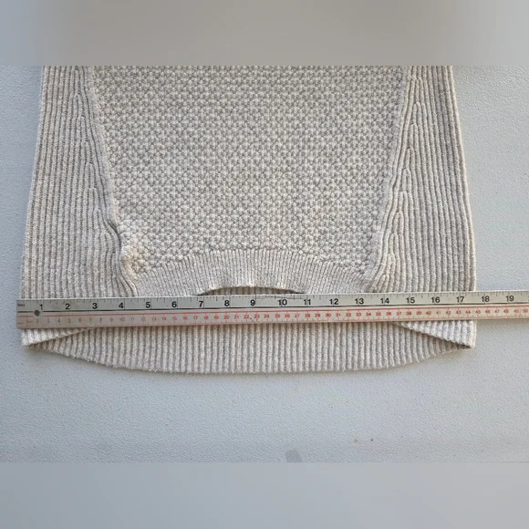 LOFT Small Beige Textured Open Knit Sweater Coastal Grandma Minimalist Cozy - Picture 7 of 8